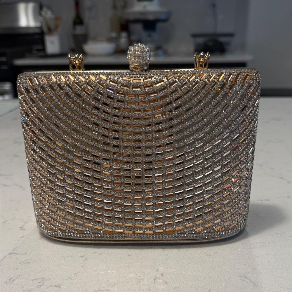 Dazzling Gold and Silver Evening Clutch